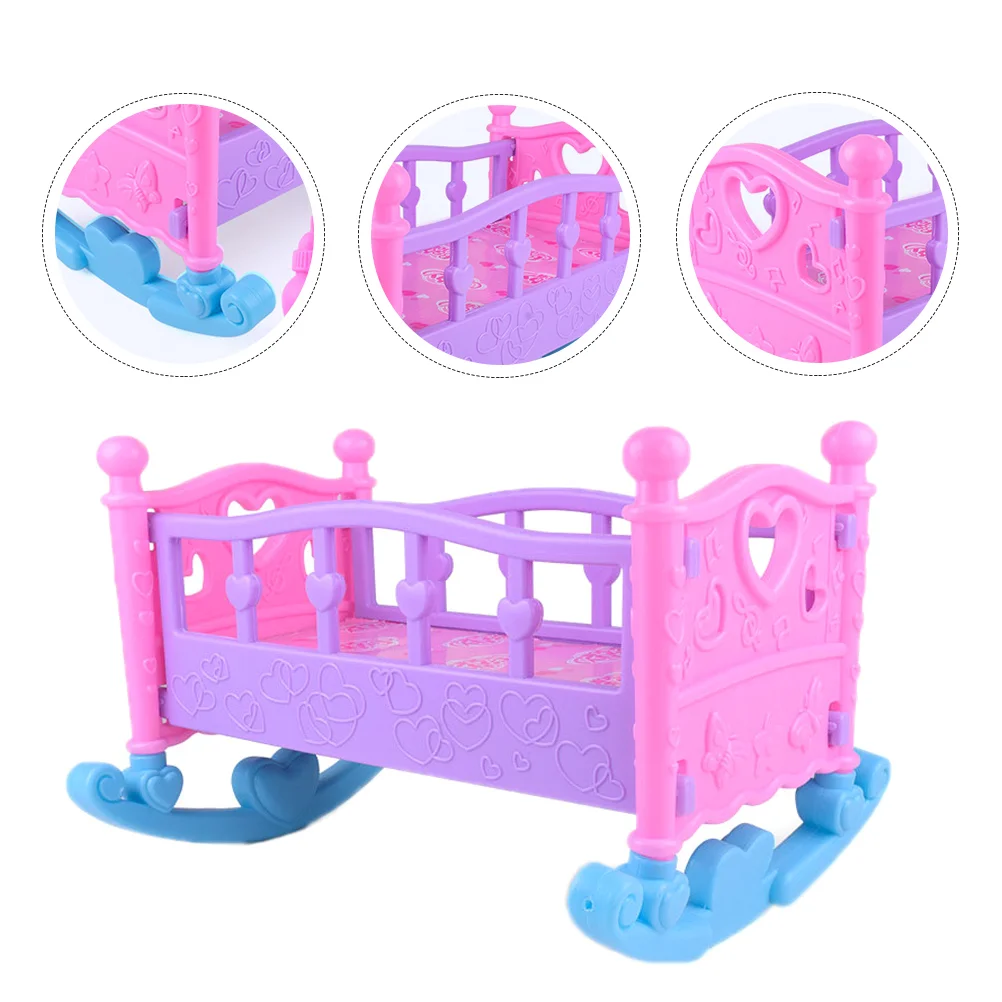 

DIY Dollhouse Ornaments Rocking Bed Childrens Toys Baby Intellectual Role