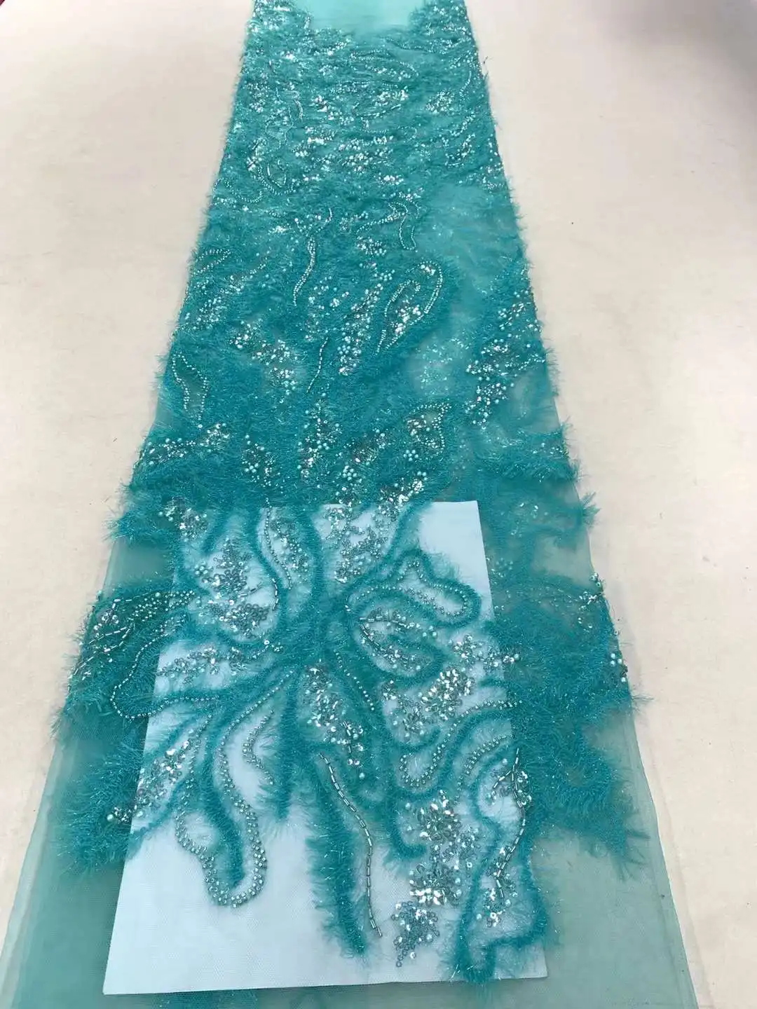 

5Y Latest African Sequin Lace Fabric 2023 Nigerian Lace Fabrics Embroidery beads French Net Tulle Lace Fabric Sewing ZX