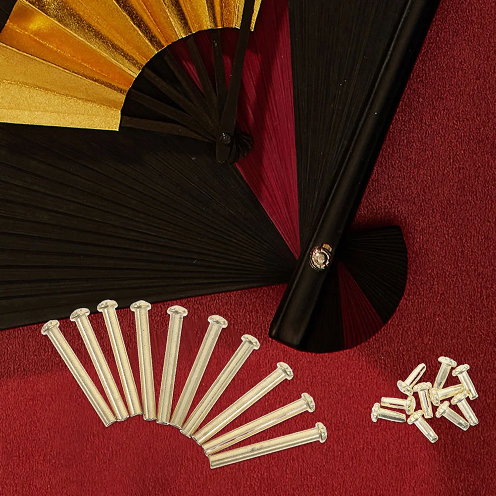 

10 set Fan Rivet Replacement Kit Metal Handheld Fan Shafts For Folding Fans Bamboo Silk Cloth Fixing Accessories