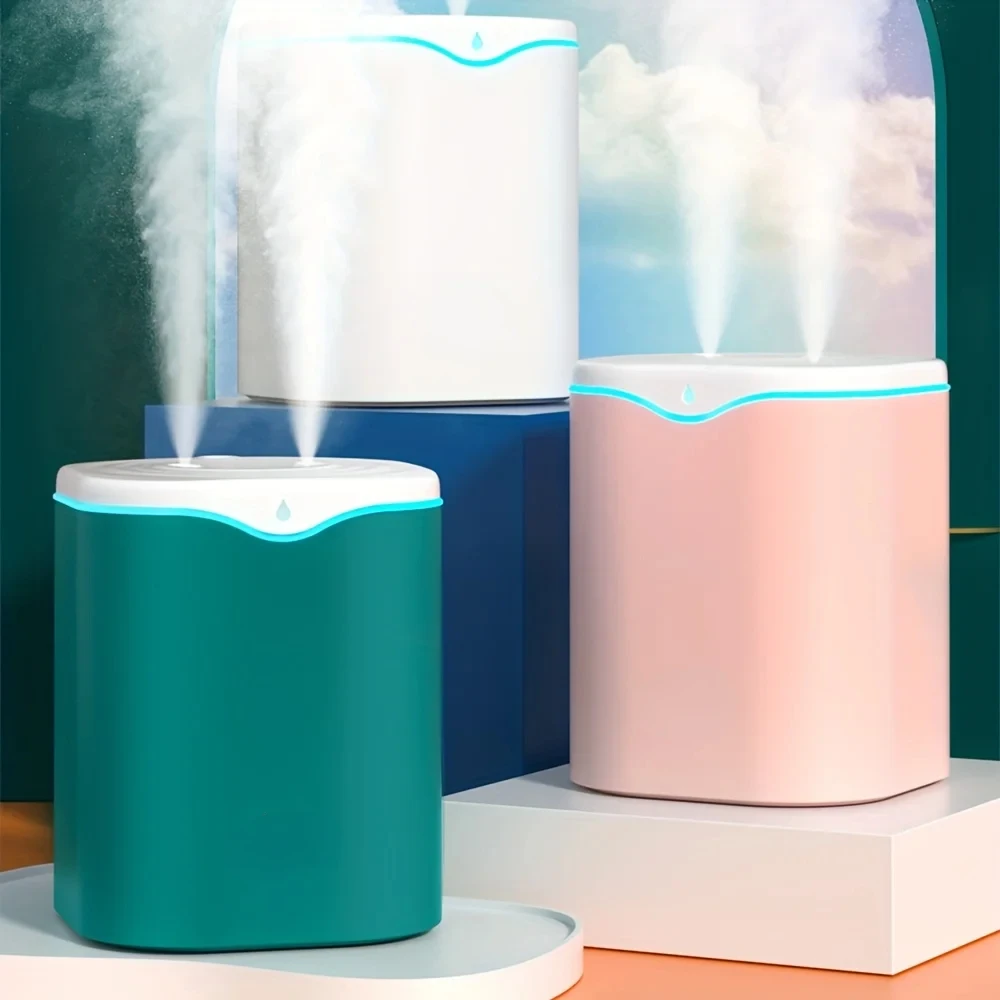 

Colorful Night Light Large Capacity Double Spray Mist Nozzle 2000ml USB H2O Air Diffuser Humidifier Featuring Cool Mist