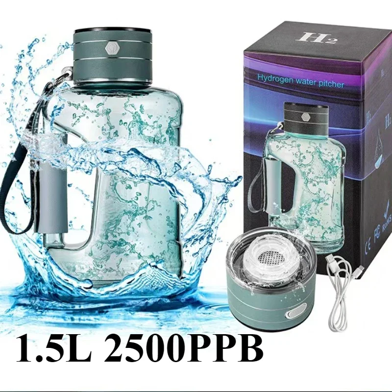 

1.5 Litre Hydrogen Generator SPE/PEM Membrane Technology Water Ionisation Portable Sports Mug Water Bottle USB