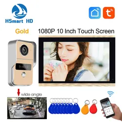 TUYA 1080P 7/10 Inch  Touch Screen Wireless WiFi Video Intercom Video Doorbell Smart APP Home Kit for RFID Access Control System