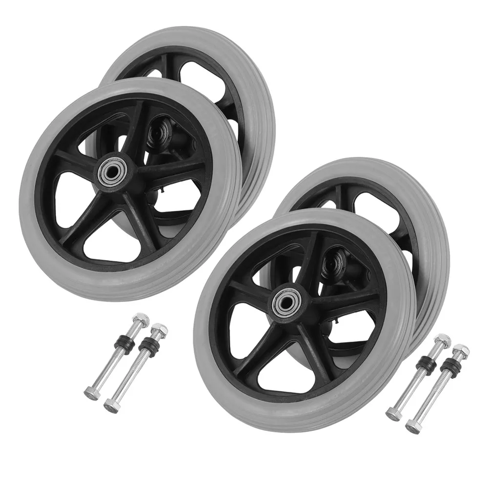 4 pcs Cart Caster Wheel Replacement Wheels Heavy Duty Smooth Halloween Christmas New Year Front Wheelchair Wheels Solid