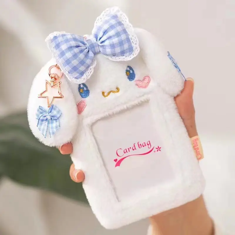 

Kawaii Sanrio Cinnamoroll Kuromi Hangyodon My Melody Plush Card Cover Idol Photo Card Holder Campus Card Photocard Holder Gift