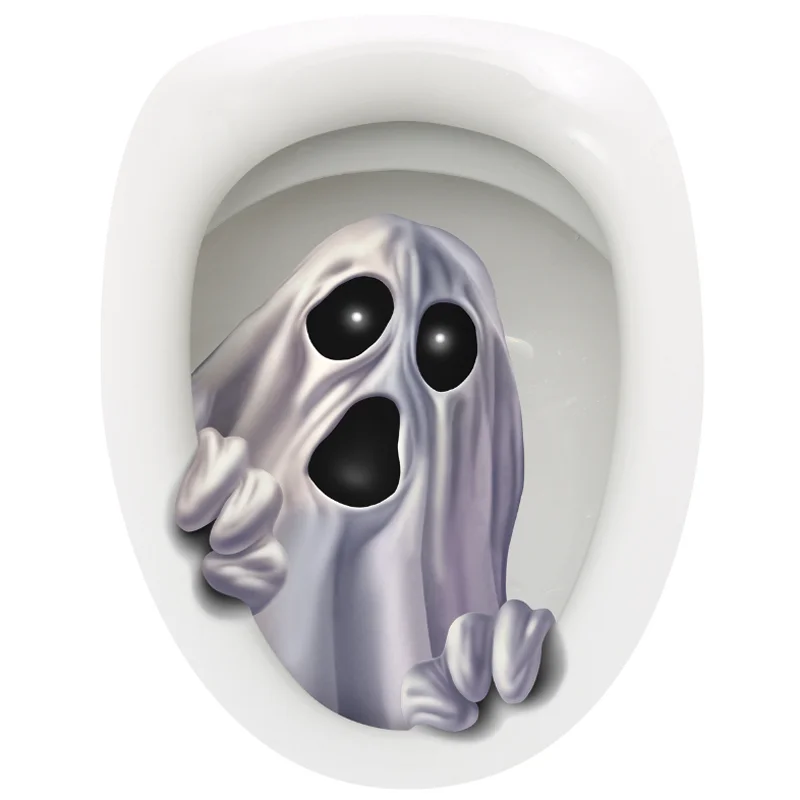 Halloween Ghost Wall Stickers Window Glass Toilet Sticker Bathroom Decoration Self-adhesive Removable Waterproof Antifouling