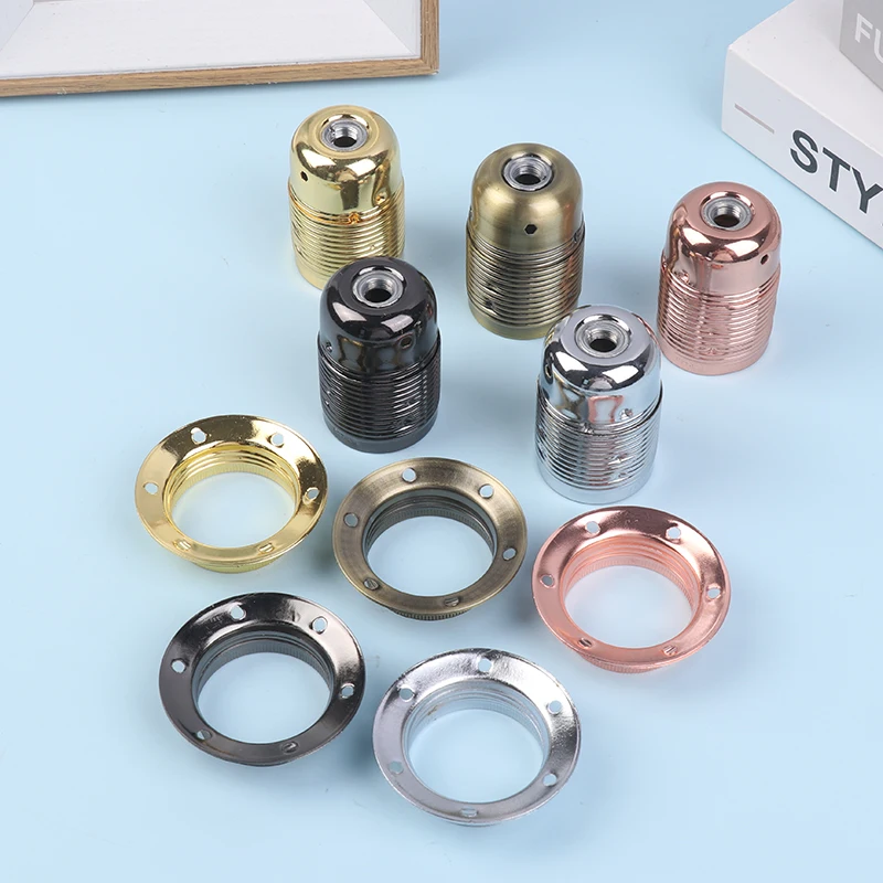 Metal Lamp Holder E27 Polished Vintage Lamp Socket DIY Light Lamp Base Retro Screw Adapter Lampholder For Lighting Fixture