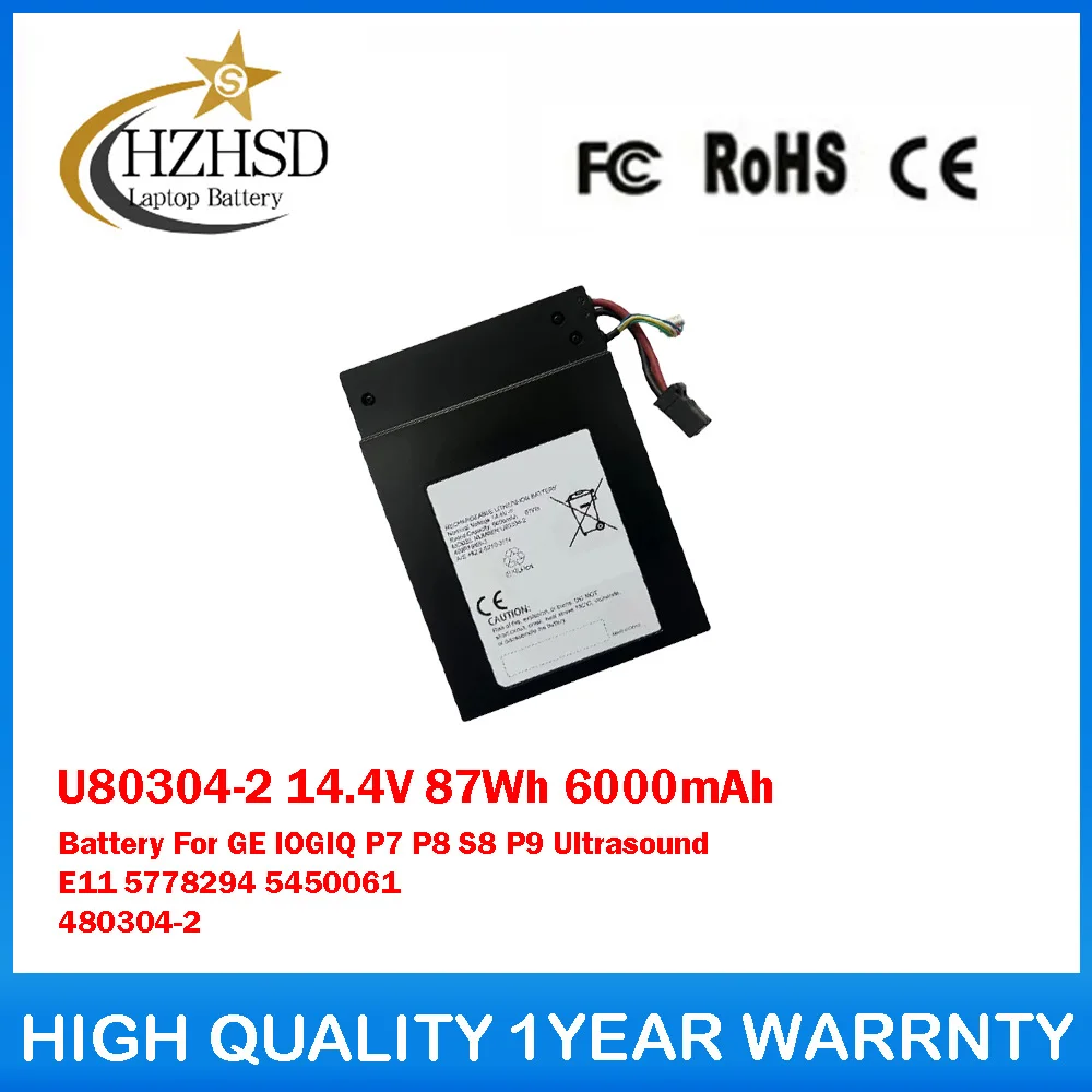 

U80304-2 14.4V 87Wh 6000mAh Battery For GE lOGIQ P7 P8 S8 P9 Ultrasound E11 5778294 5450061 480304-2