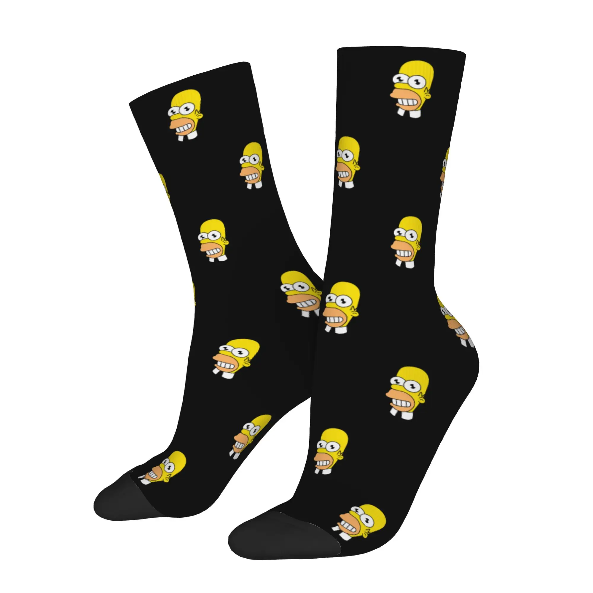Autumn Winter Fashion Men's Women's Cartoon S-Simpsons Socks  Breathable Basketball Socks