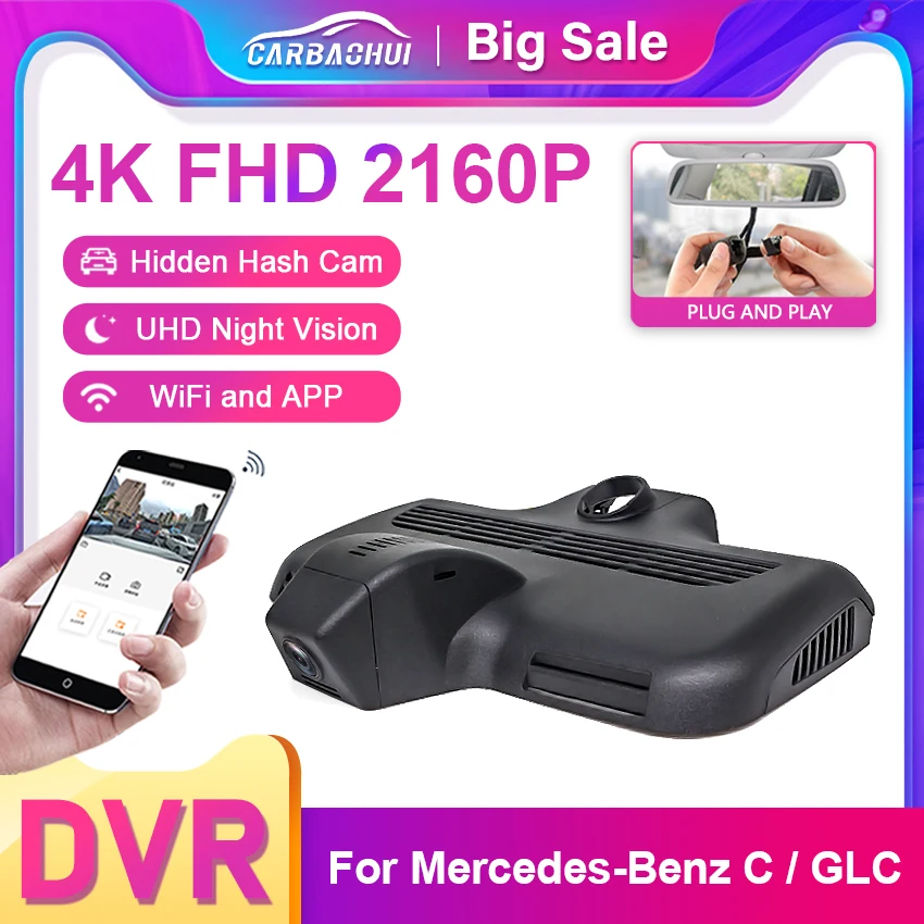 4K Plug and Play Wifi DVR Video Recorder For Mercedes Benz C GLC Class w205 s205 43 350 400 C63 C63s GLC250 C350e C220d C450