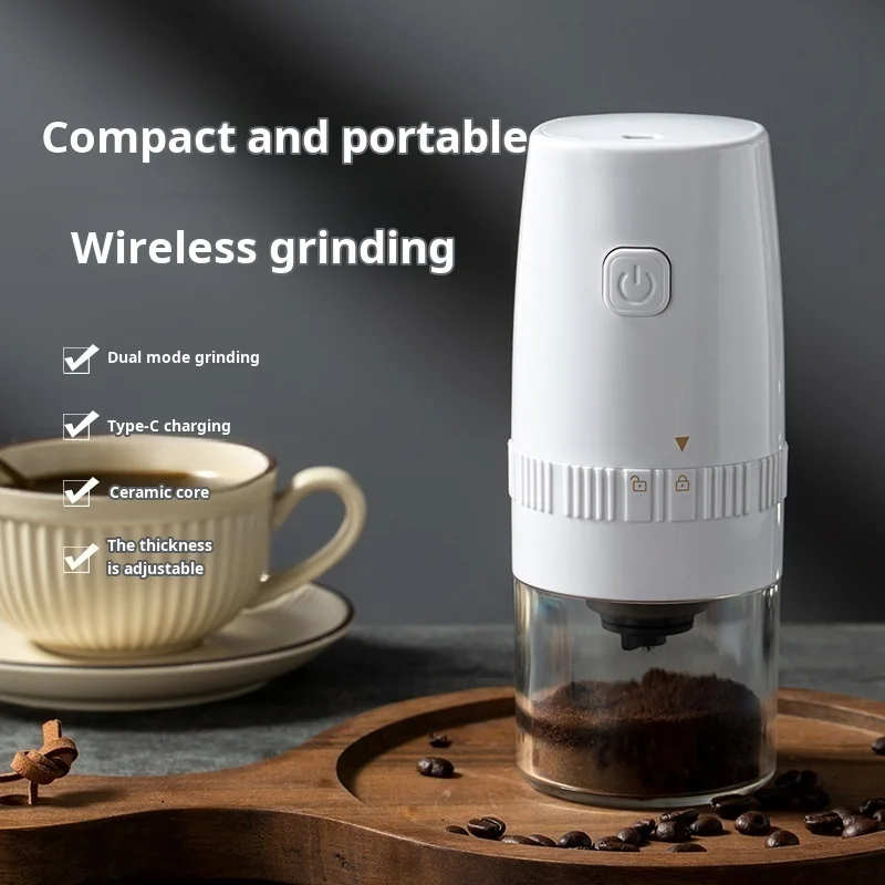 Portable automatic coffee bean grinder