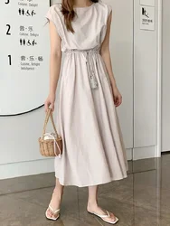 10 Màu S-2XL Mùa Hè Nữ Đầm Maxi Dạ Hội Nữ Vintage Đầm Oversize Nữ Tay Ngắn Bãi Biển Váy Áo Dây Đầm Vestido Cotton