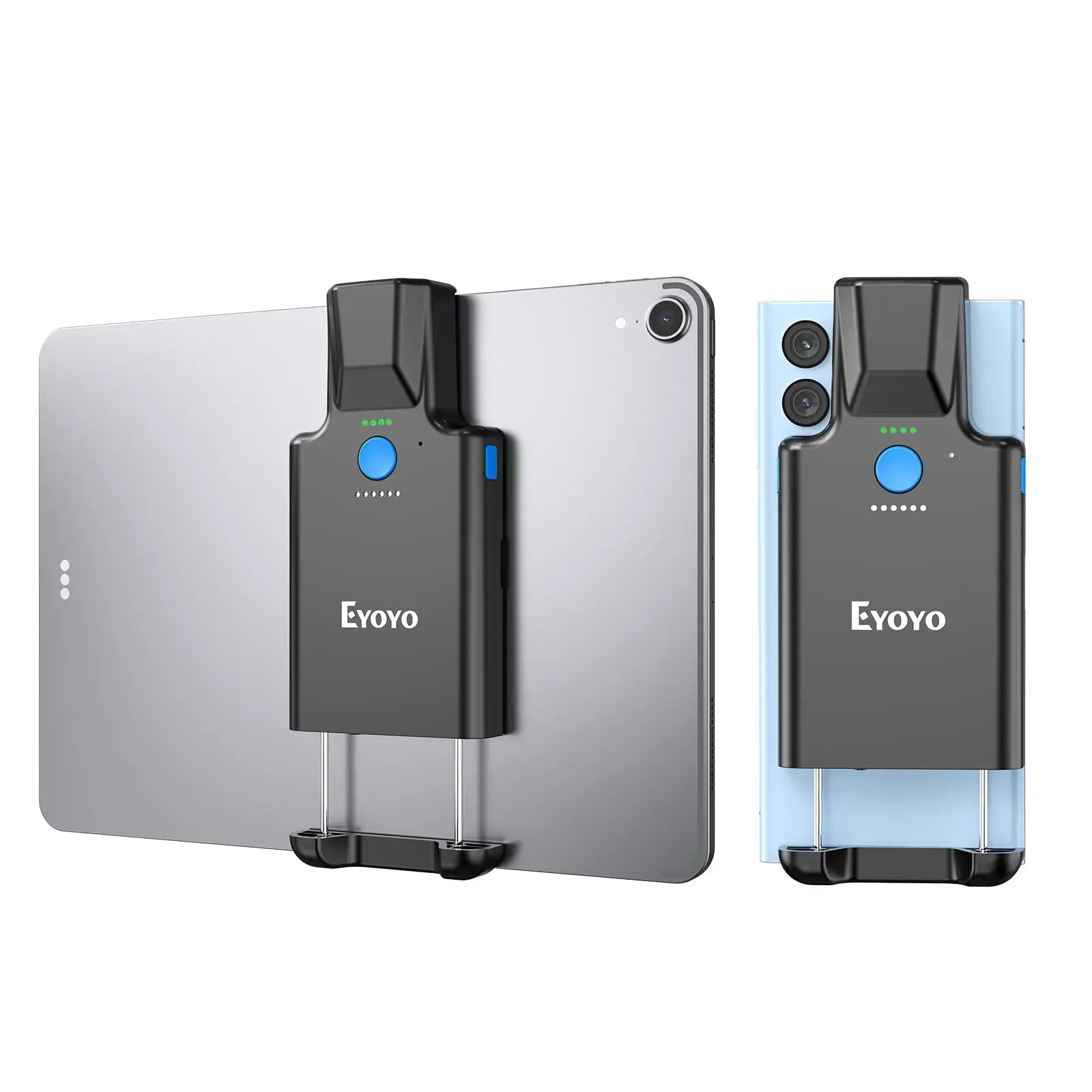 Eyoyo EY-036Plus draadloze Bluetooth 1D- en 2D QR-barcodescanner met achterclip, met vermogensniveau-indicator, 3000 mAh oplaadbare batterij