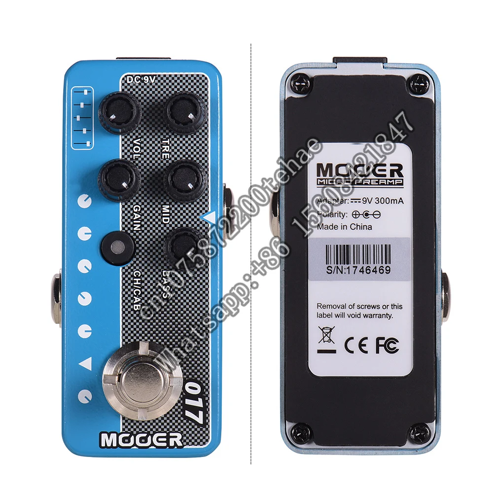 Mooer-Micro Preamp Pedal Guitar Parts Effect, efeitos múltiplos, canais duplos, 3 alto-falante, táxi simulação, elétrico, Cali Mkiv, 017