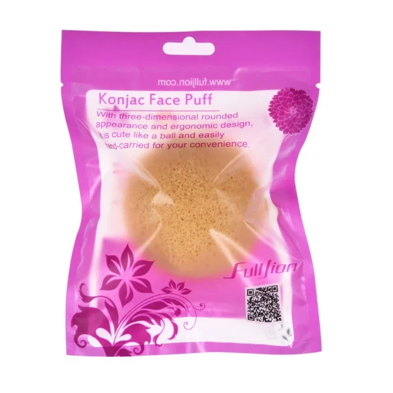 1 pz soffio pulizia naturale esfoliante soffio spugna per la pulizia del viso forma rotonda Konjac spugna per il lavaggio del viso strumento per il viso