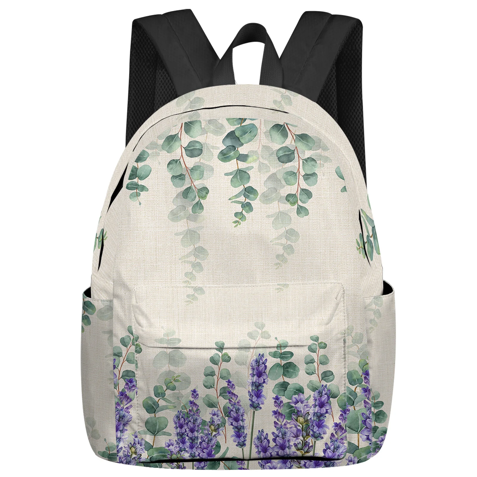 

Eucalyptus Farmhouse Plant Lavender Student School Bags Laptop Custom Backpack For Men Women Female Travel Mochila