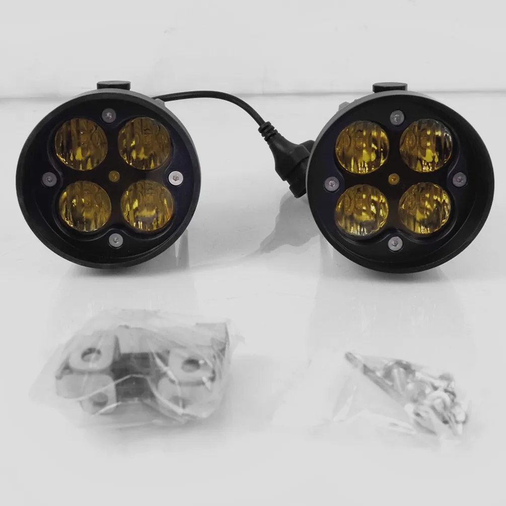 OVOVS Fog Light Kit LED Flood Beam With Mounting Brackets Yellow Lens For Toyota Tacoma Tundra 4Runner 2013-2022