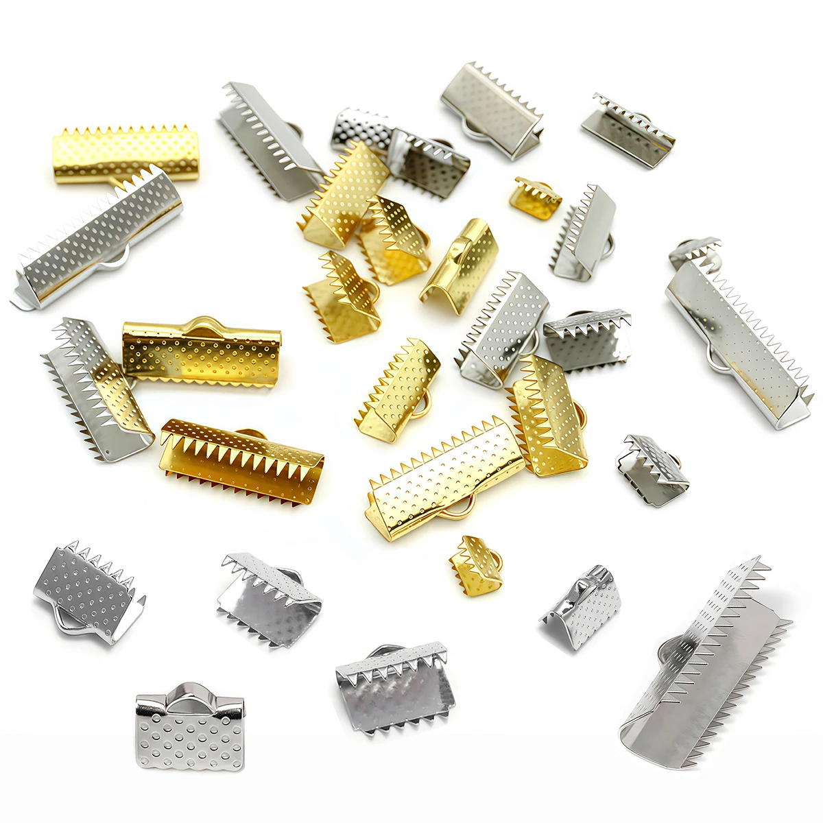 

10/30 шт., обжимные бусины из нержавеющей стали, застежки для шнура, лента, кожаный зажим, застежка, разъемы для изготовления ювелирных изделий своими руками