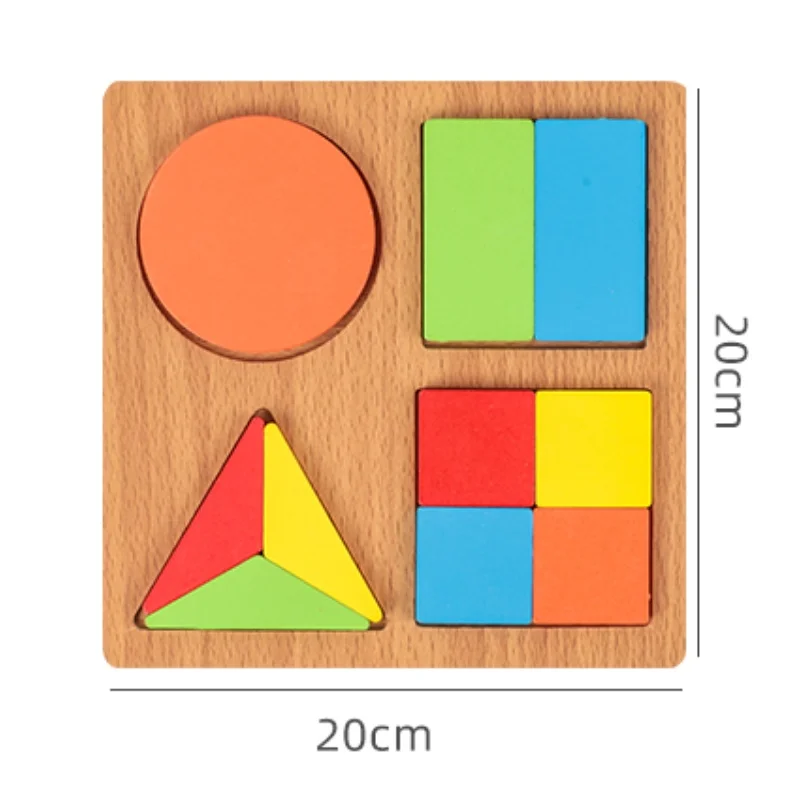 Forme per bambini Puzzle in legno Montessori Tavola geometrica 3D Gioco educativo per l'apprendimento prescolare Giocattolo cognitivo dei colori per bambini