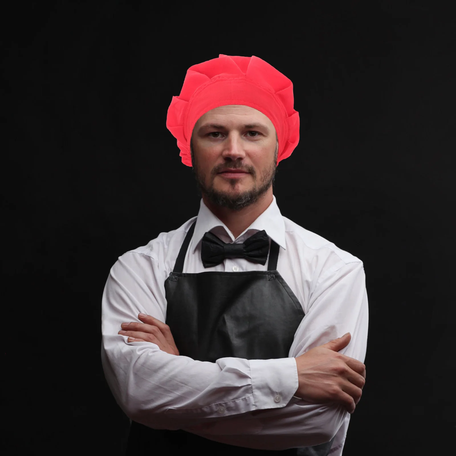 シェフハット コットン 通気性 軽量 ユニセックス サービスハット キッチン レストラン ウェイター ウェイトレス ケータリング クックキャップ