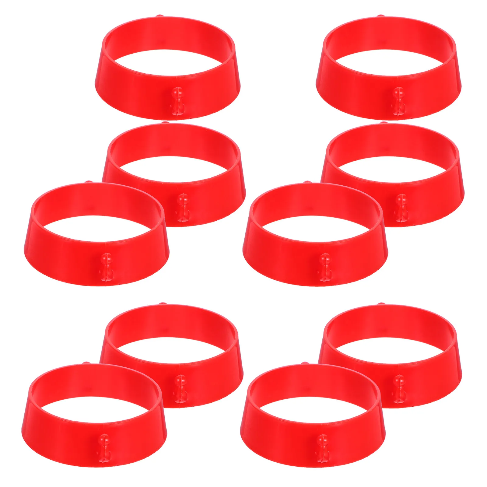 10Pcs Traffic Cone Chain Collar Plastic Buckle Ring Red Hook for Safety Barrier Connection Parking Lot Road Construction Use