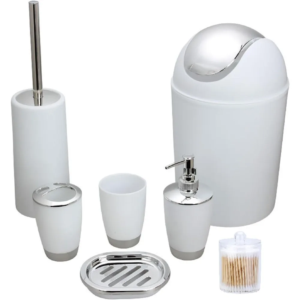 

1 шт. набор для ванной комнаты, цельный набор чашек для полоскания рта, туалетные принадлежности, подставка для чистки, набор для ванной комнаты (белый)
