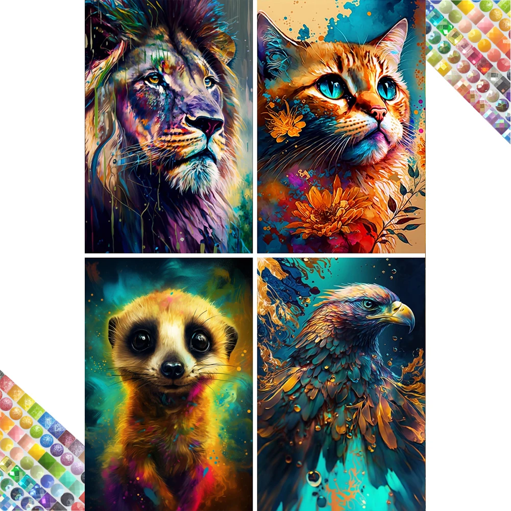 

HTC Яркая алмазная живопись с животными, новые новинки, 2025 г., полная смола, алмазная мозаика, высокое качество, алмазная живопись, PainterBox