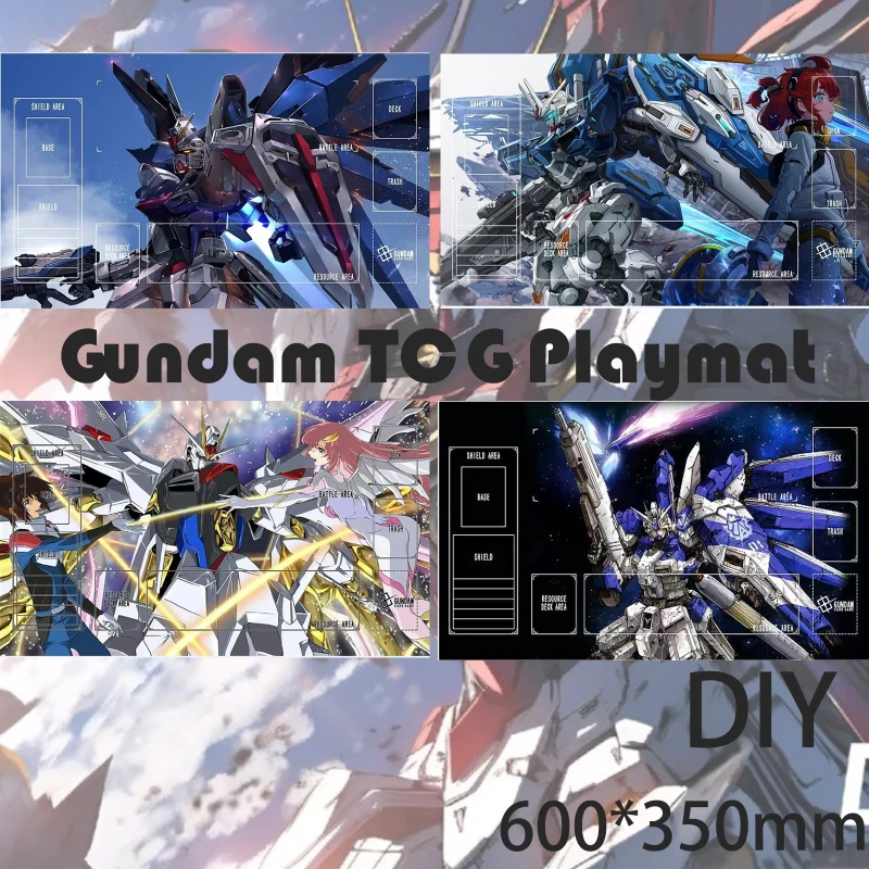 

Gundam The Witch From Mercury Коврик 600x350 мм DIY Один игрок Карточная игра Боевой коврик Нескользящий настольный коврик Коллекция аниме Детский подарок
