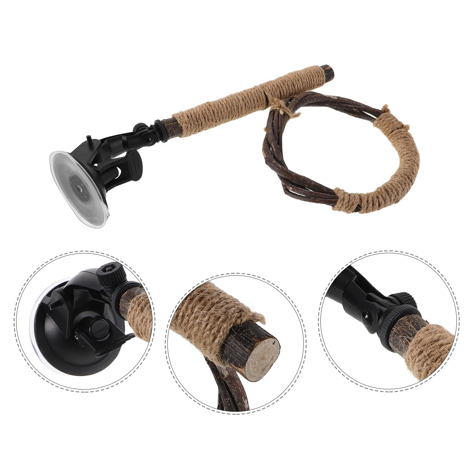 

Parrot Swing Perch Parrot Swing Playstand Suction Cup Bird Rope Chew Ring Natural Hemp Stand Cage Habitat Accessory