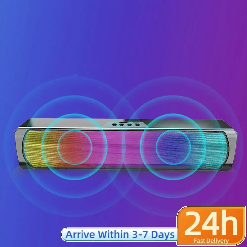 

Звуковая панель для ПК с RGB-подсветкой, Bluetooth 5.0, стерео сабвуфер, игровая колонка, объемный звук для настольных ПК и ноутбуков