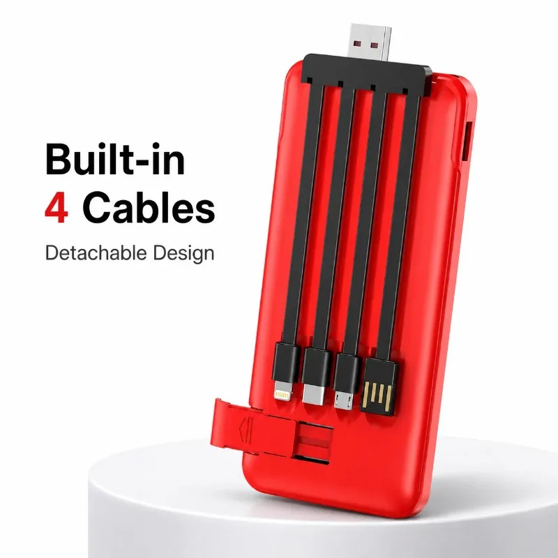 Imagen 3: Batería Externa Portátil de 20000mAh con 4 Cables Integrados, Pantalla Digital, Batería Externa de Alta Capacidad de 10000mAh 6000mAh para Viajes