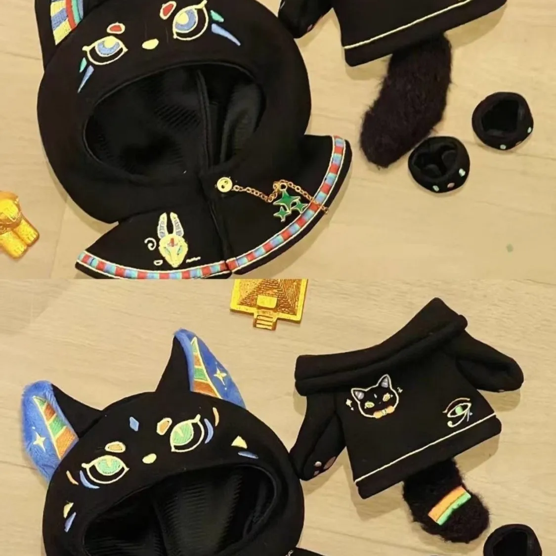 20 cm Baumwollpuppe, ägyptische Katzen-Outfit, alte Ägypten-Serie, Plüschtier, Bekleidung, Spielzeugzubehör für Puppenkleidung und Puppenspielsets