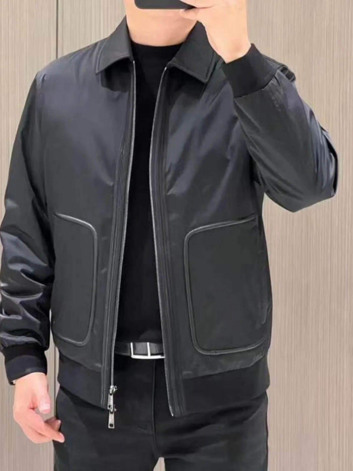 

Теплая хлопковая куртка для мужчин с воротником и вставками, удобная, модная, в стиле ретро, корейский стиль, легкая, роскошная, трендовая, зимняя новинка.