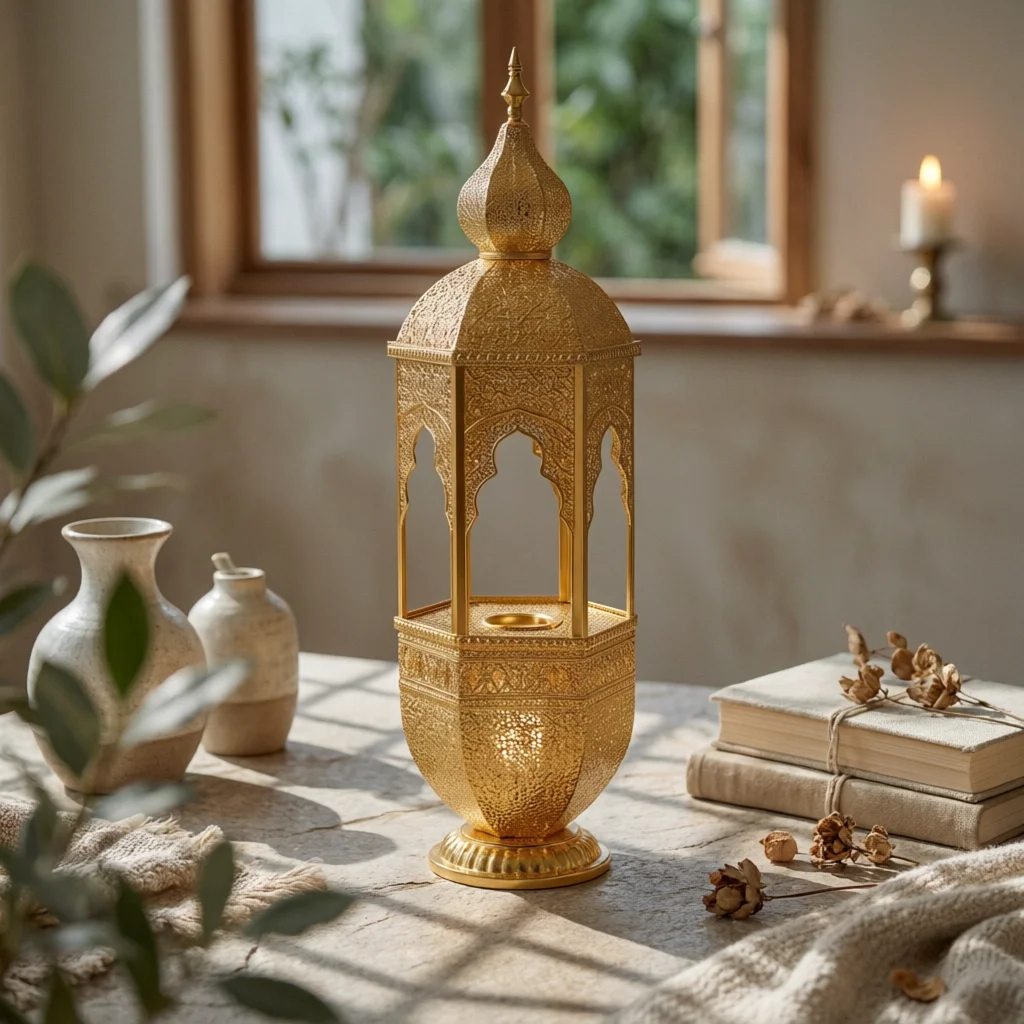 Castle Incense Burner Ornate Hollow Castle Censer Incense Burner with Tray Decorative Decor Sturdy for Prayer Room, Entryway