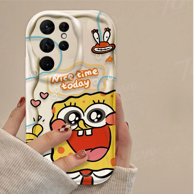 Etui na telefon Samsung Galaxy S24 Ultra S23 S22 Plus S21 S20 FE A25 A55 A35 Graffiti SpongeBobs Patrick gwiazda fala silikonowa obudowa