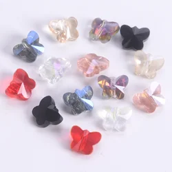 20pcs 10mm Small Butterfly Faceted Crystal Glass Prism Loose Crafts Beads Lot For Jewelry Making Findings