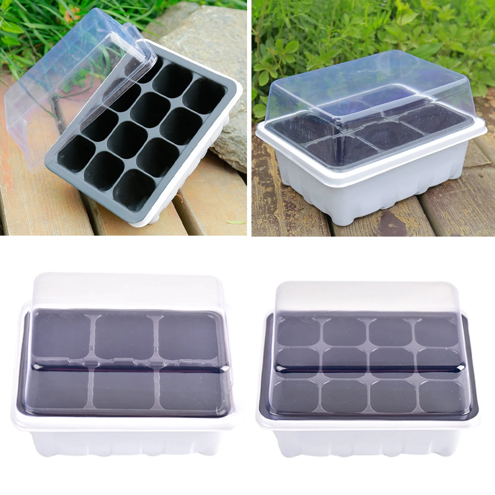 6/12 Cells Breathable Germination Box Mini Greenhouse Nursery Planter Vegetable Flower Succulent Cultivation Pot