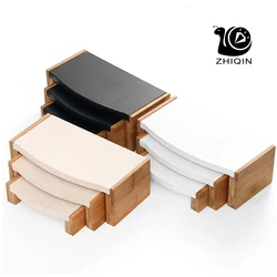 3 Pc/Set Bamboo Pendant Necklace Display Stand Velvet/PU Leather Bracelet Rings Earings Jewelry Display Organizer Rack