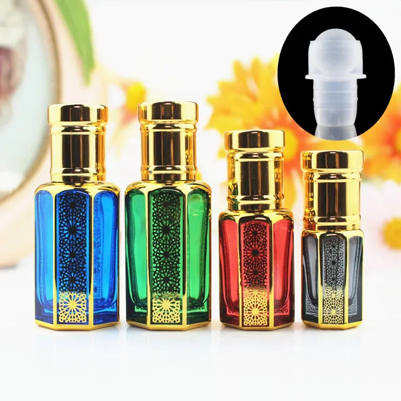 

20pcs/lot 3ml 6ml 12ml Roll On Glass Bottle Small Roller Perfume Bottles Colorful Essential Oil Container Empty Refillable