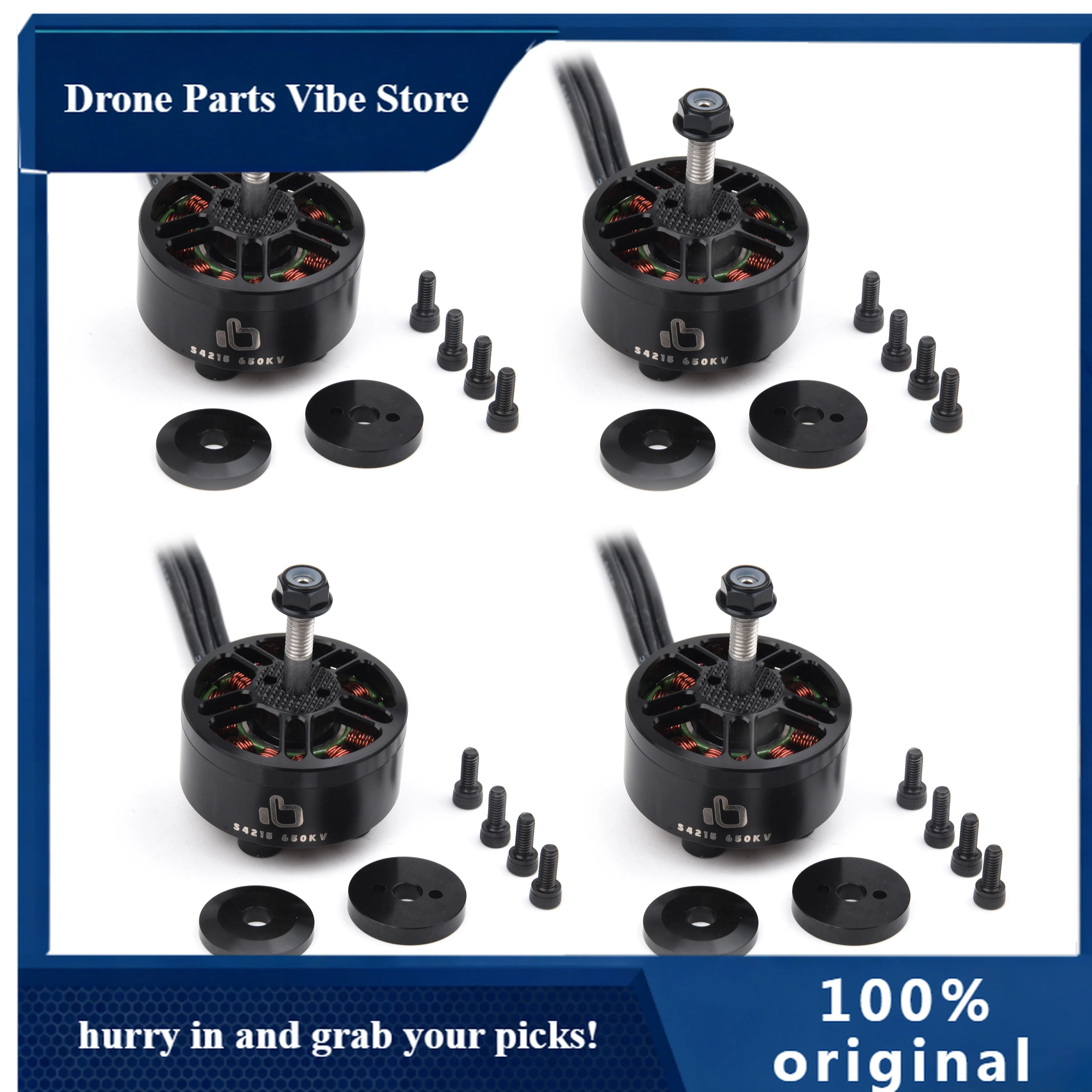 

AP4pcs/lot 4215 S4215 650KV 3-6s Brushless Motor For 13 Inch FPV Drone Long Range /Cinematic/ Cinelifter FPV Motors Part