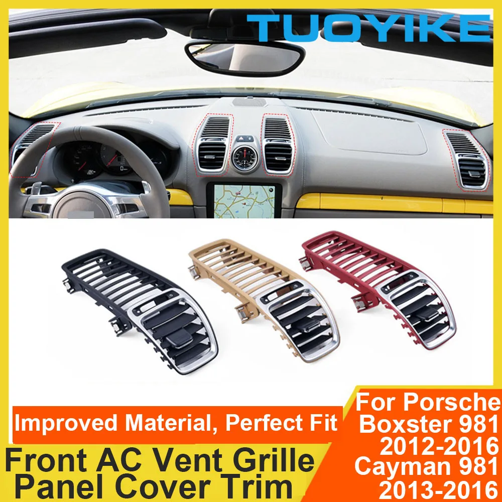 

Car Front Middle Dash AC Air Conditioner Vent Grille Outlet Panel Cover Trim For Porsche Cayman Boxster 981 2012-16 98155213100