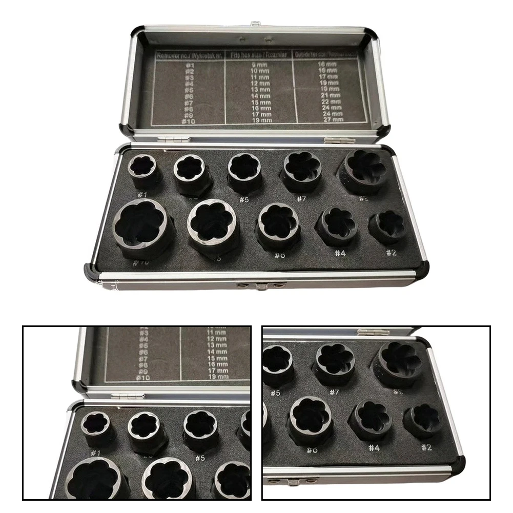 10 Piece Bolt Remover Socket Set Includes Precise Metric Sizes 9mm 10mm 11mm 12mm 13mm 14mm 15mm 17mm 18mm 19mm for Wide Use