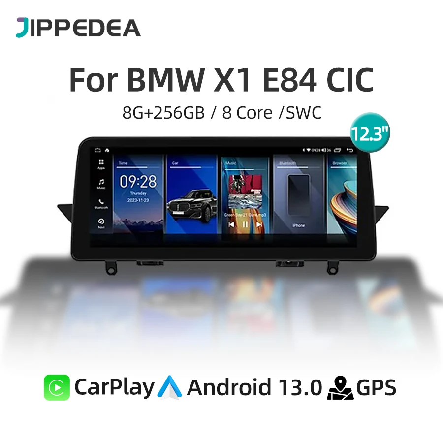 Android 13 8+256 CarPlay GPS Navigation 4G WiFi Stereo Car Radio For BMW X1 E84 2012-2015 CIC System Car Multimedia Audio Player