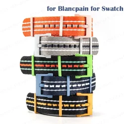 Nylon Watch Strap for Swatch X for Blancpain Co Branding Fifty Fathoms 22mm Bracelet for Seiko Men Sports Belt for Samsung Watch