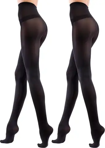 Pairs Soft 80 Denier Opaque Black Tights for Women Multipack 2 Pack Black Women's Tights Gift Pack
