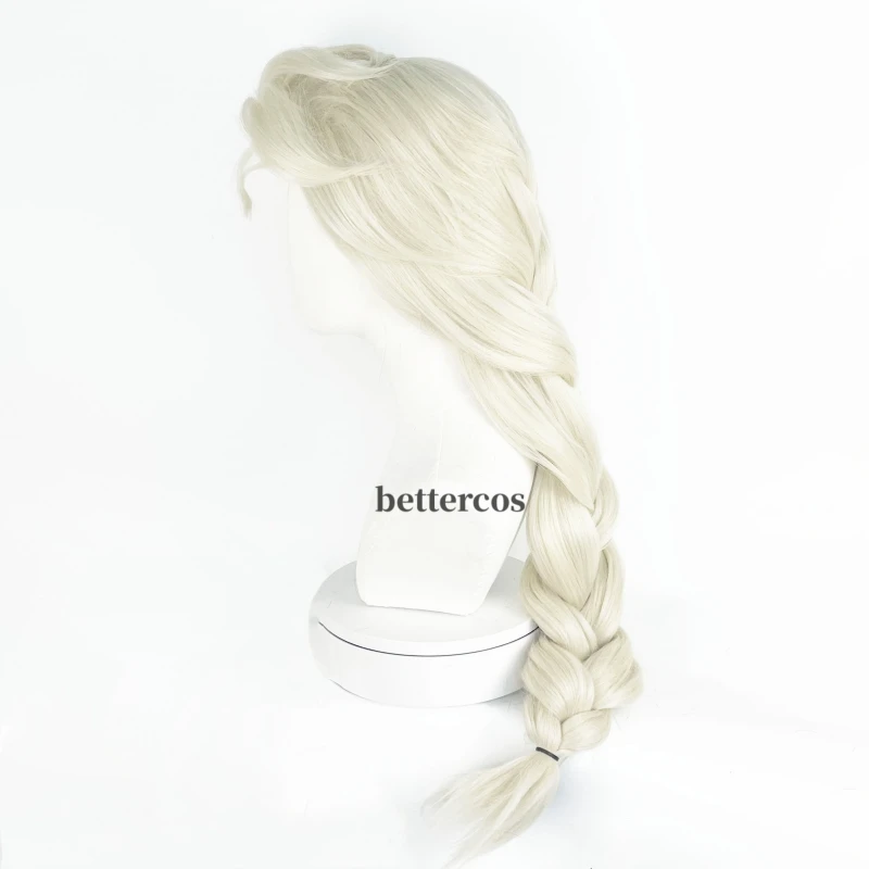 Elsa Wig Synthetic Blonde Braid Styled Cosplay Wigs Halloween Carnival Party Play Role + Wig Cap image 5