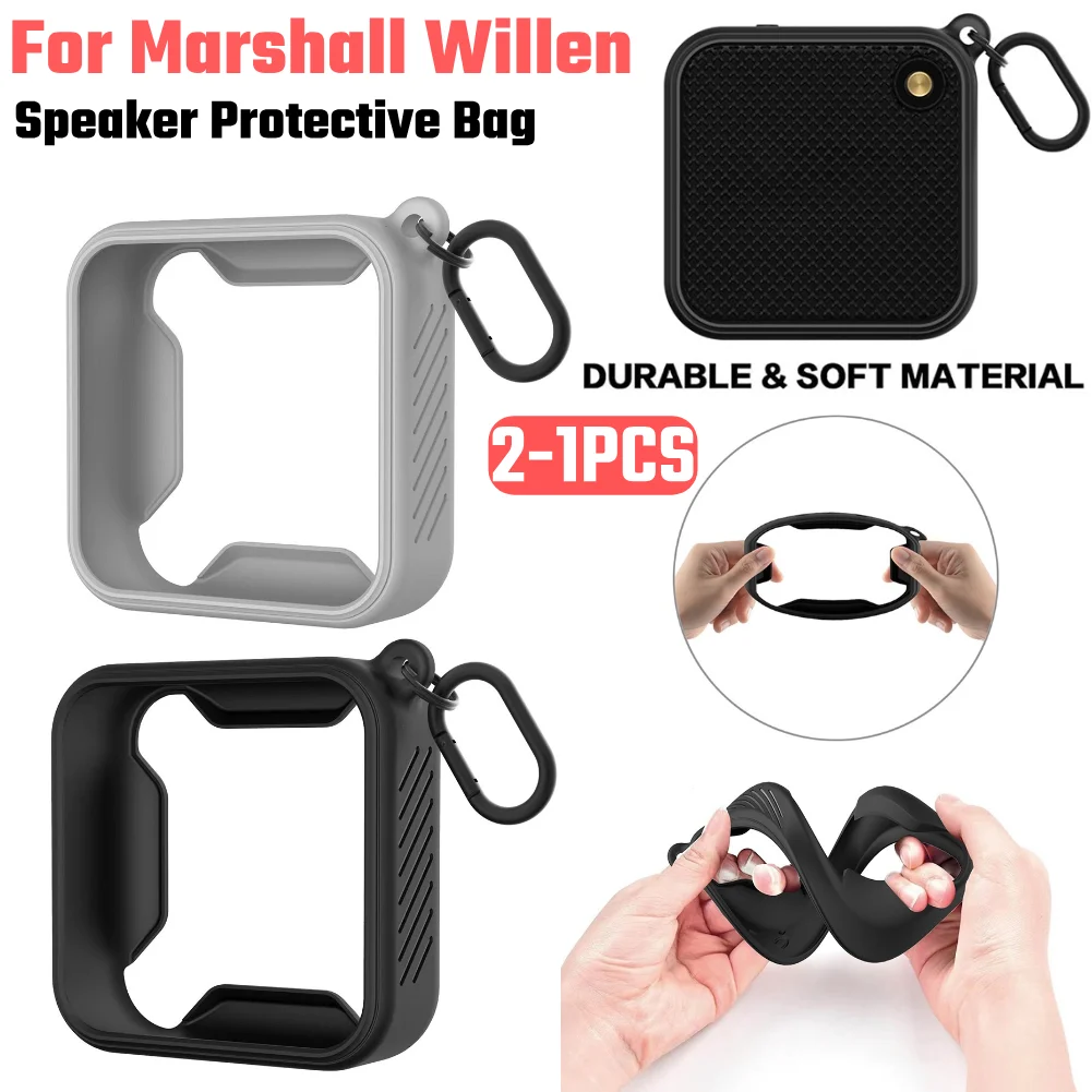 Juste de protection en silicone pour haut-parleur portable, antichoc, anti-chute, crochet en m�tal, accessoires pour Marshall Willen