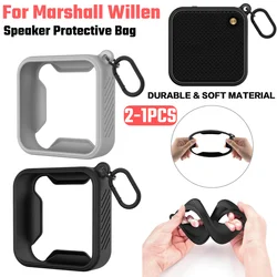 Silicone Speaker Cover Portable Speaker Protective Box Shockproof Anti-fall with Metal Hook Accessories for Marshall Willen
