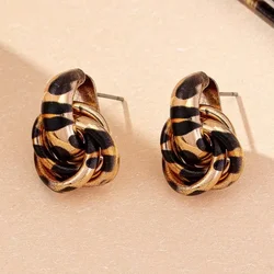 stud earrings for women leopard print spiral retro ear accessories holiday party gift OL fashion jewelry CE226