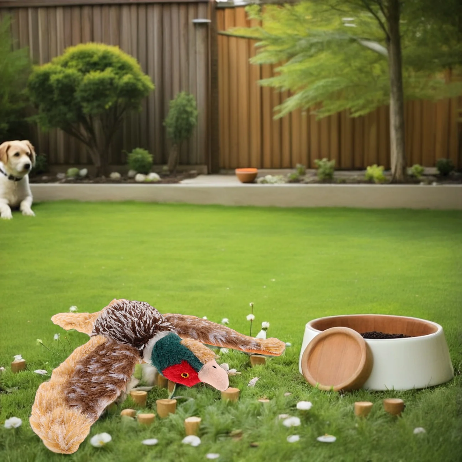 

Sounding Dog Interactive Squeaky Chew Pheasant Pet For Large Dogs Activity Play Durable Stuffed Animal Training Companion Puppy