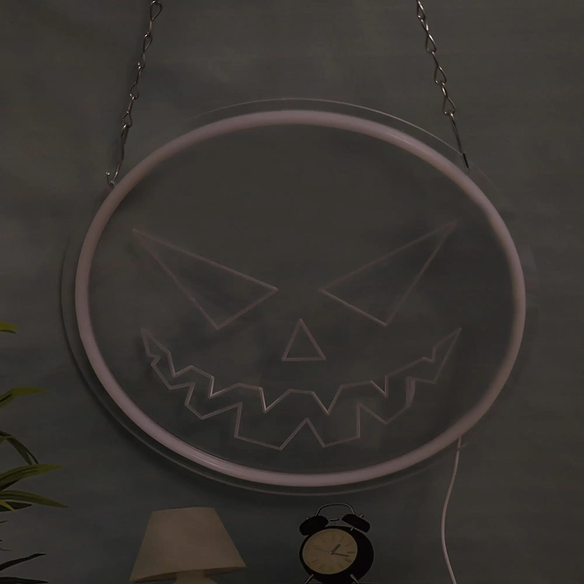 Letrero de neón con cara de fantasma y calabaza para Halloween, luz LED regulable, decoración de pared para fiesta, sala de juegos, cueva de hombre, sala de juegos, Bar, regalos de Halloween